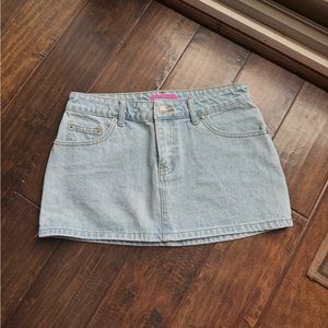 Edikted Chiara Denim Mini Skirt
